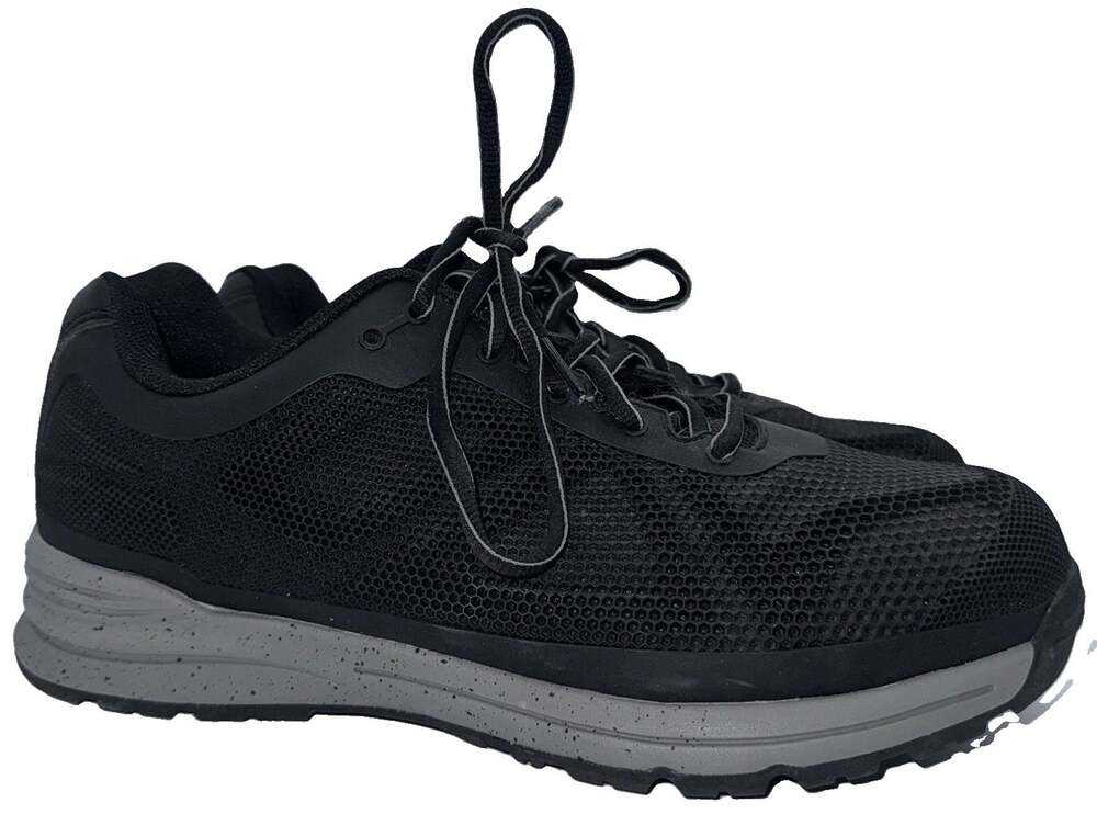 Brahma Steel Toe Work Shoes Mens 9.5 Black Gray Mesh Lace Up Safety Sneakers